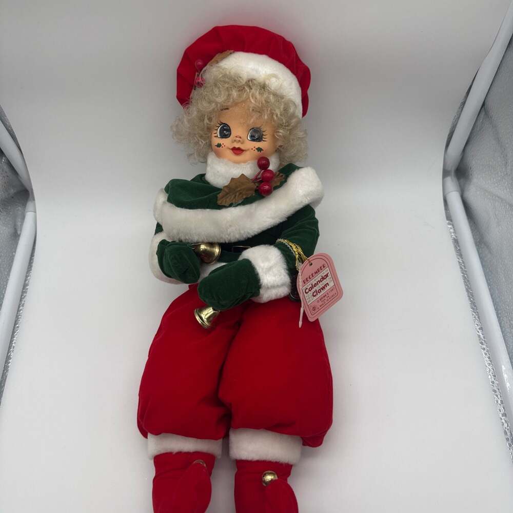 Brinn's 1987 December Calendar Clown Collectible Edition Doll with Box & COA - Picture 6 of 11